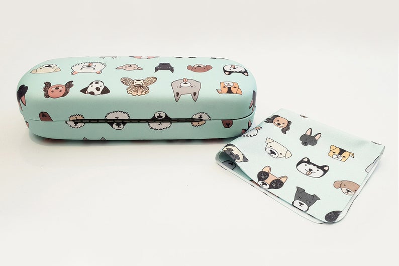 dog hard glasses case back view